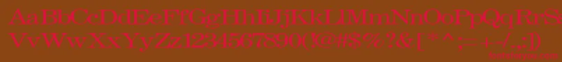 フォントFastRegularTtnorm – 赤い文字が茶色の背景にあります。