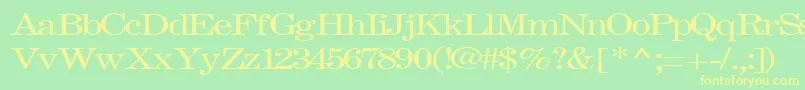 FastRegularTtnorm-Schriftart – Gelbe Schriften auf grünem Hintergrund