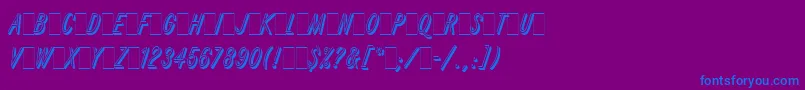 フォントRefractaLetPlain.1.0 – 紫色の背景に青い文字