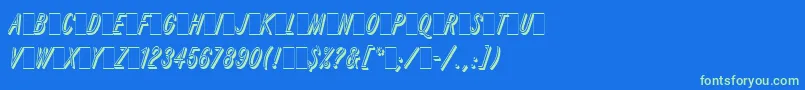 RefractaLetPlain.1.0 Font – Green Fonts on Blue Background