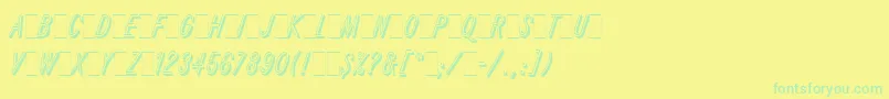 RefractaLetPlain.1.0 Font – Green Fonts on Yellow Background