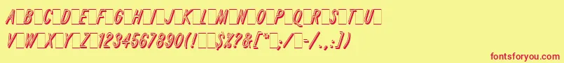 RefractaLetPlain.1.0 Font – Red Fonts on Yellow Background