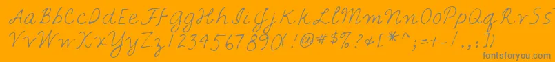 Lehn067 Font – Gray Fonts on Orange Background