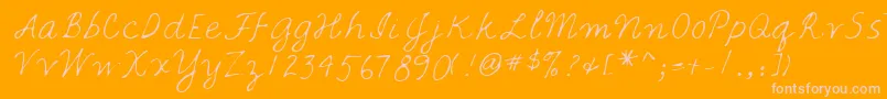 Lehn067-Schriftart – Rosa Schriften auf orangefarbenem Hintergrund