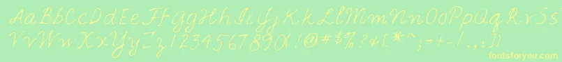 Lehn067 Font – Yellow Fonts on Green Background