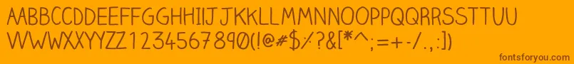 Clairehandregular Font – Brown Fonts on Orange Background