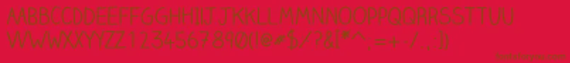 Clairehandregular Font – Brown Fonts on Red Background