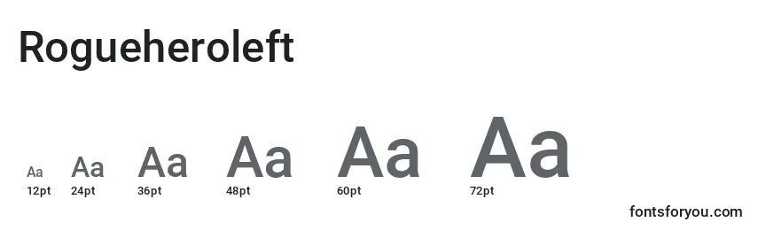 Rogueheroleft Font Sizes
