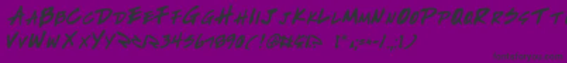 Write2-Schriftart – Schwarze Schriften auf violettem Hintergrund