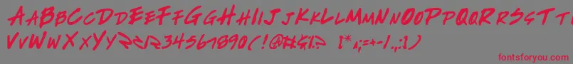 フォントWrite2 – 赤い文字の灰色の背景
