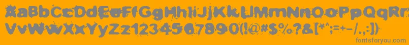Czcionka Notnowihaveaheadache – szare czcionki na pomarańczowym tle
