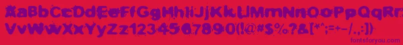 Fonte Notnowihaveaheadache – fontes roxas em um fundo vermelho