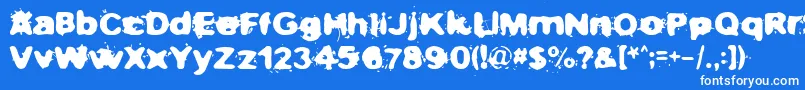 Fonte Notnowihaveaheadache – fontes brancas em um fundo azul