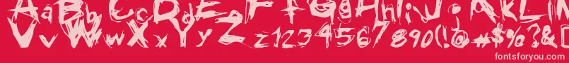 GrungeRegular Font – Pink Fonts on Red Background