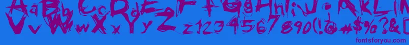 GrungeRegular Font – Purple Fonts on Blue Background