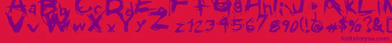 GrungeRegular Font – Purple Fonts on Red Background