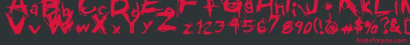 フォントGrungeRegular – 黒い背景に赤い文字