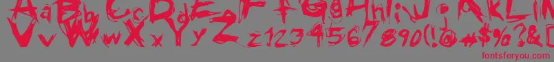 GrungeRegular Font – Red Fonts on Gray Background
