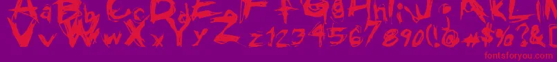 GrungeRegular Font – Red Fonts on Purple Background