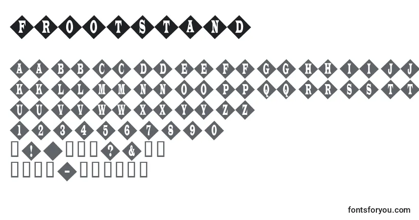 Schriftart Frootstand – Alphabet, Zahlen, spezielle Symbole