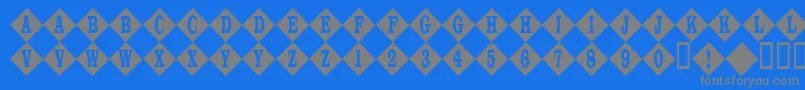 Frootstand-Schriftart – Graue Schriften auf blauem Hintergrund
