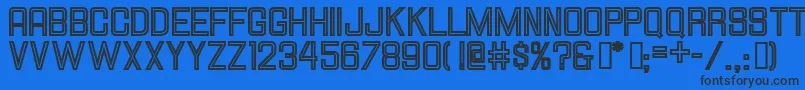 Hallandalesquareinline Font – Black Fonts on Blue Background