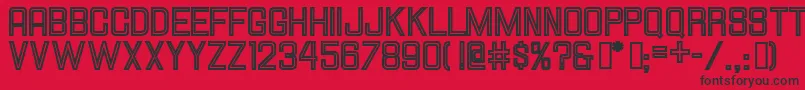 Hallandalesquareinline Font – Black Fonts on Red Background