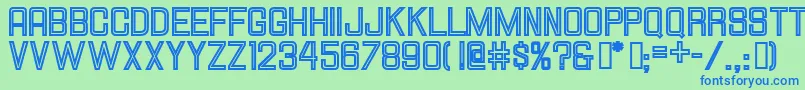 Hallandalesquareinline Font – Blue Fonts on Green Background