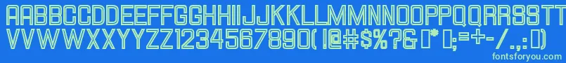 Hallandalesquareinline Font – Green Fonts on Blue Background