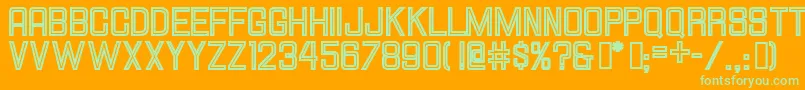Hallandalesquareinline Font – Green Fonts on Orange Background