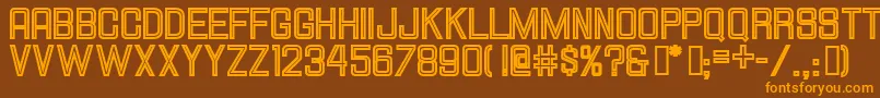 Hallandalesquareinline Font – Orange Fonts on Brown Background