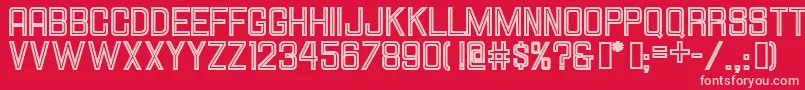 Hallandalesquareinline Font – Pink Fonts on Red Background