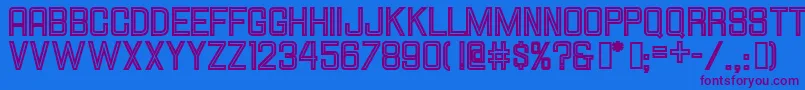 Hallandalesquareinline Font – Purple Fonts on Blue Background