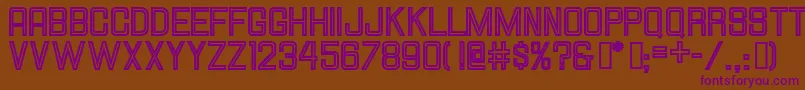 Hallandalesquareinline-Schriftart – Violette Schriften auf braunem Hintergrund