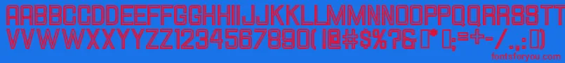 フォントHallandalesquareinline – 赤い文字の青い背景