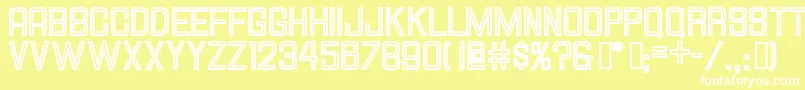 Hallandalesquareinline Font – White Fonts on Yellow Background