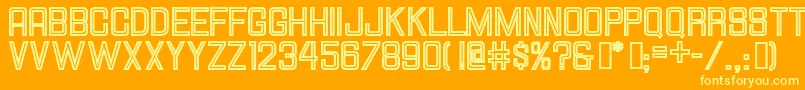 Hallandalesquareinline Font – Yellow Fonts on Orange Background