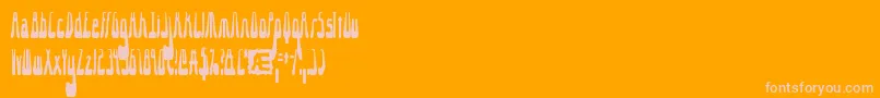1015snr Font – Pink Fonts on Orange Background