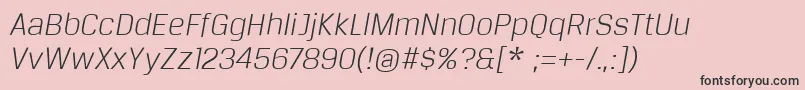 Шрифт BreuertextLightItalic – чёрные шрифты на розовом фоне