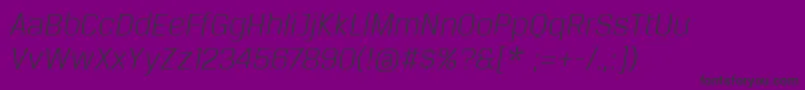 フォントBreuertextLightItalic – 紫の背景に黒い文字