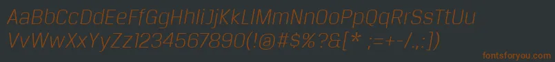 Шрифт BreuertextLightItalic – коричневые шрифты на чёрном фоне