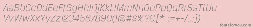 Weitere Informationen zur BreuertextLightItalic-Schriftart BreuertextLightItalic-Schriftart – Graue Schriften auf rosa Hintergrund