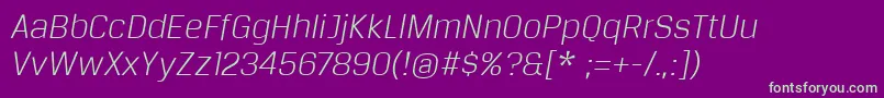 BreuertextLightItalic Font – Green Fonts on Purple Background