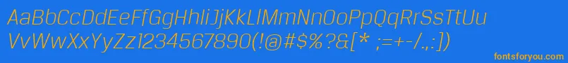 BreuertextLightItalic Font – Orange Fonts on Blue Background