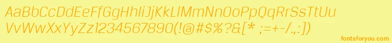 BreuertextLightItalic Font – Orange Fonts on Yellow Background