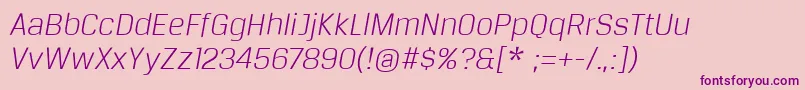 BreuertextLightItalic Font – Purple Fonts on Pink Background