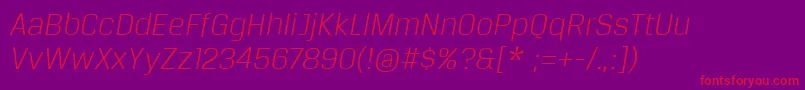 More about BreuertextLightItalic Font BreuertextLightItalic Font – Red Fonts on Purple Background