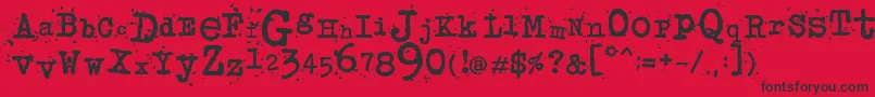 JunkosTypewriter Font – Black Fonts on Red Background