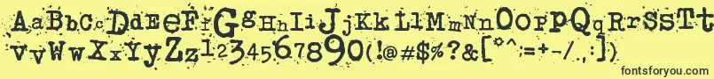 JunkosTypewriter Font – Black Fonts on Yellow Background