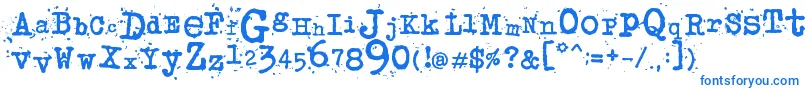 Czcionka JunkosTypewriter – niebieskie czcionki